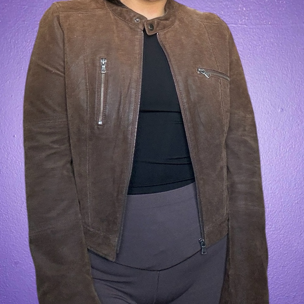 Authentic classic Levi's genuine suede real leather moto jacket